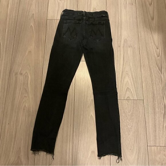 MOTHER Looker Ankle Fray Blackbird Wash Jeans Size 24 - Picture 3 of 6
